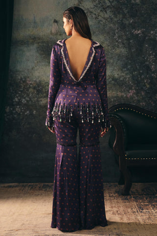 Gharara Set Indian Wedding – Purple Zaria Gharara by Mani Bhatia