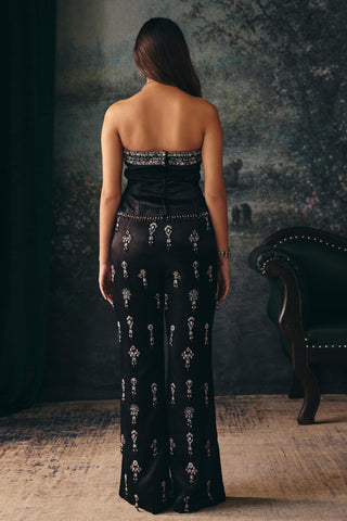 Corset Set Contemporary Wear Black Ayesha Corset by Mani Bhatia