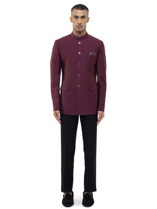 Maroon classic bandhgala set