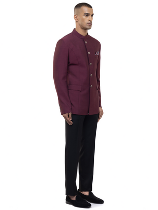 Maroon classic bandhgala set