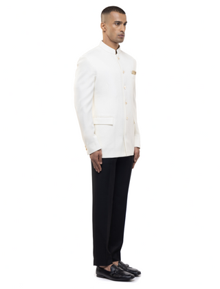 White classic bandhgala set