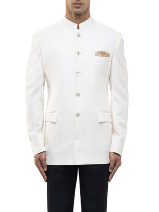 White classic bandhgala set