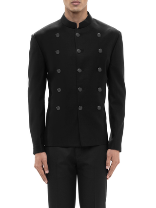 Black metal button bandhgala set