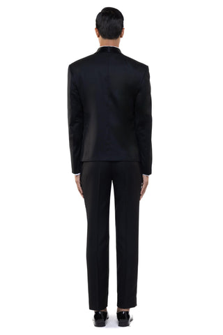 Black open shawl lapel tuxedo set