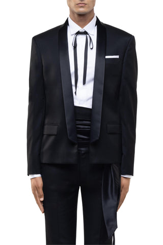Black open shawl lapel tuxedo set