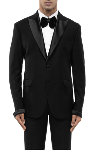 Black peak lapel single breasted tuxedo set