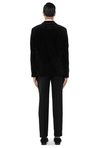 Black peak lapel double breasted tuxedo set