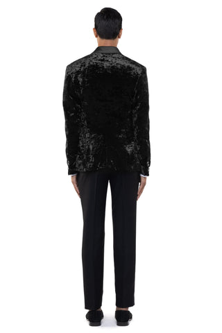 Black metallic buttons peak lapel tuxedo set