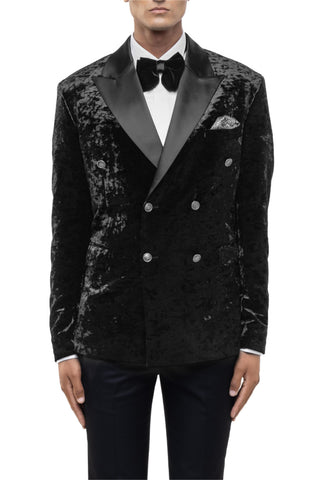 Black metallic buttons peak lapel tuxedo set