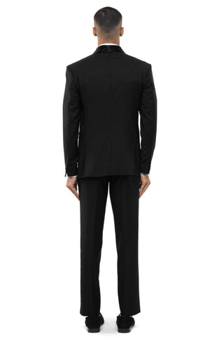 Black classic shawl lapel double breasted tuxedo set