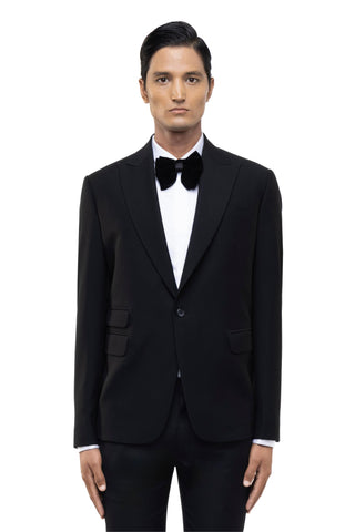 Black classic peak lapel single breasted tuxedo set