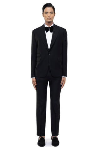 Black classic peak lapel single breasted tuxedo set