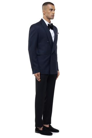 Blue classic double breasted tuxedo set
