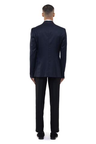 Blue classic double breasted tuxedo set