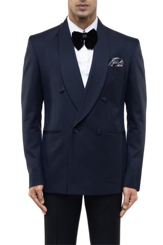 Blue classic double breasted tuxedo set