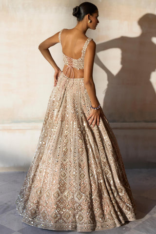 Lehenga Set Aztec Wear - Pink Apricot Lehenga by Matsya