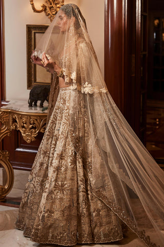 Lehenga Set Heritage Wear - Ivory Tuscan Lehenga by Matsya