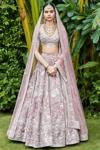 Lehenga Set Seascape Wear - Pink Rose Lehenga by Matsya