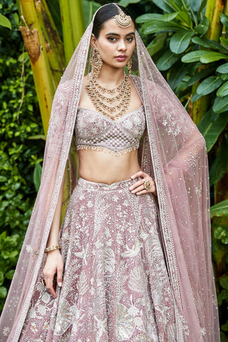 Lehenga Set Seascape Wear - Pink Rose Lehenga by Matsya
