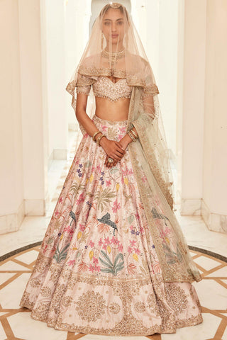 Lehenga Set Savannah Wear - Pink Landscape Lehenga by Matsya