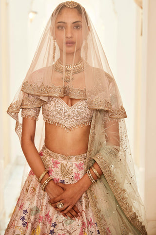 Lehenga Set Savannah Wear - Pink Landscape Lehenga by Matsya