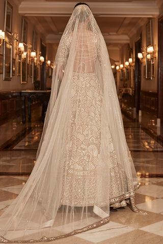 Lehenga Set Palace Wear - Ivory Palace Lehenga by Matsya