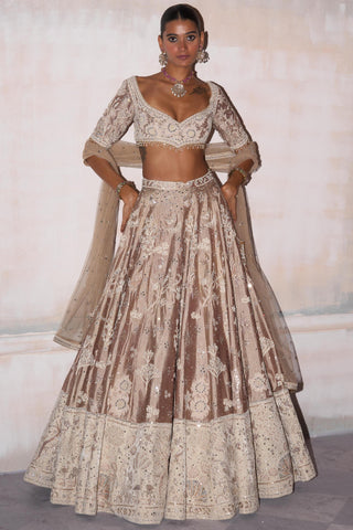 Lehenga Set Global Wear - Brown Masai Lehenga by Matsya