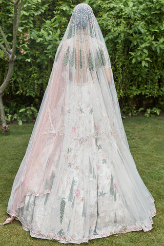 Lehenga Set Garden Wear - Ivory Amanbagh Lehenga by Matsya