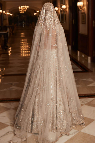 Lehenga Set Royal Wear - Ivory Maze Lehenga by Matsya
