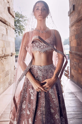 French rose opus lehenga set