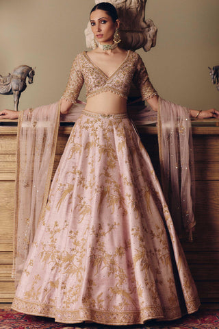 Pink couture sona kora gulabi lehenga