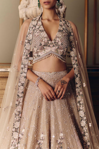 Ivory couture amazonica tissue lehenga