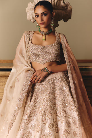 Ivory couture royal ekru saga lehenga