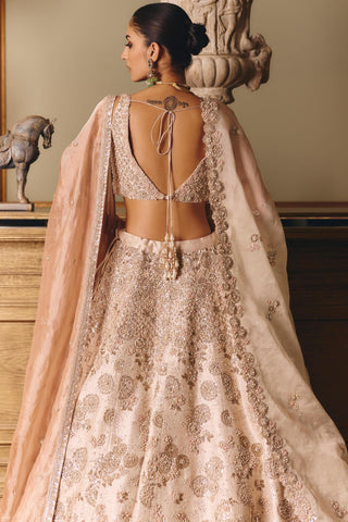 Ivory couture royal ekru saga lehenga