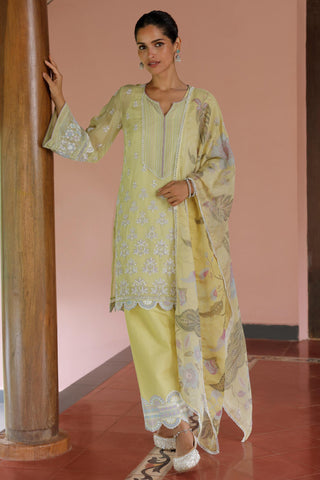 Yellow shail reya malgudi days kurta set