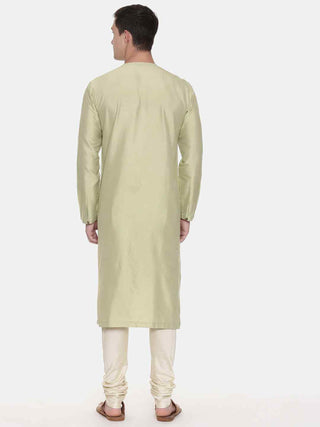 Pista green printed kurta and churidar