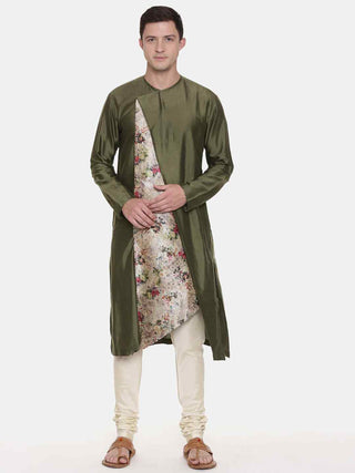 Mehendi green kurta and churidar