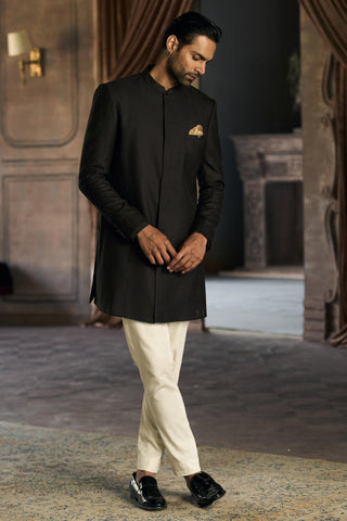 Achkan For Indian Wedding - Brown Classic Matsya Achkan by Matsya