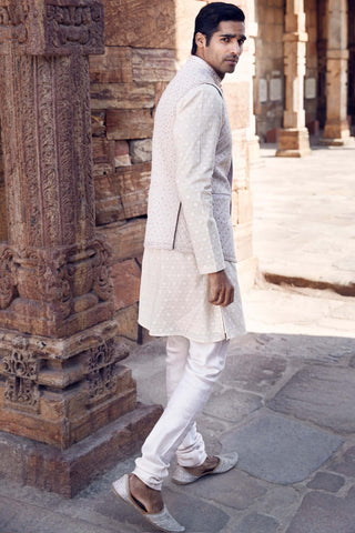 Ivory ecru nayab bandi jacket and kurta set