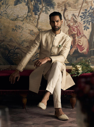 Achkan Indian Wedding - Beige Rambagh Jodhpur by Matsya
