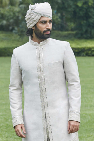 Sherwani Set Seascape Wear - Ivory Seascape Sherwani by Matsya