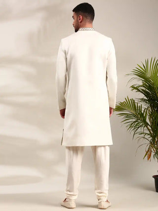 Ivory embroidered sherwani and churidar