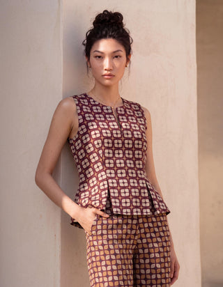 Co-ord Set Contemporary Wear - Brown Matrix by Nautanky