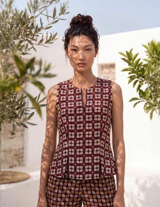 Co-ord Set Contemporary Wear - Brown Matrix by Nautanky