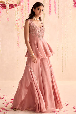Pink alyssa under bloom sharara set