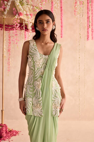 Green azalea under bloom peplum top set