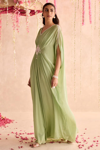 Green calla under bloom kaftan