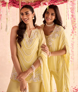Yellow fleur under bloom kaftan set