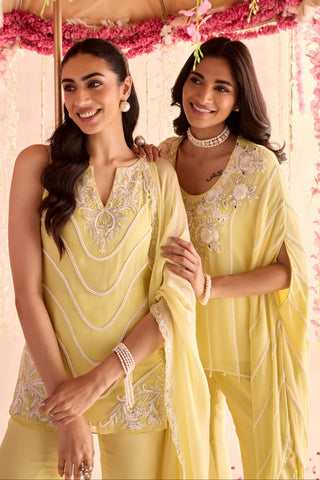 Yellow carnation under bloom kurta set
