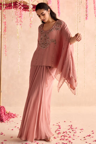 Pink flora under bloom kaftan